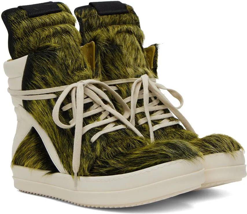 Rick Owens Green Geobasket Sneakers