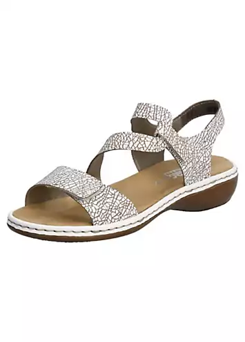 Rieker 659C7 Ladies White Hook & Loop Sandals | Grattan