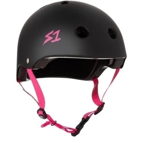 S-One Helmet - Lifer - Black Matte/Pink Straps