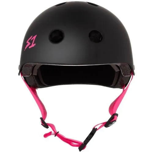 S-One Helmet - Lifer - Black Matte/Pink Straps