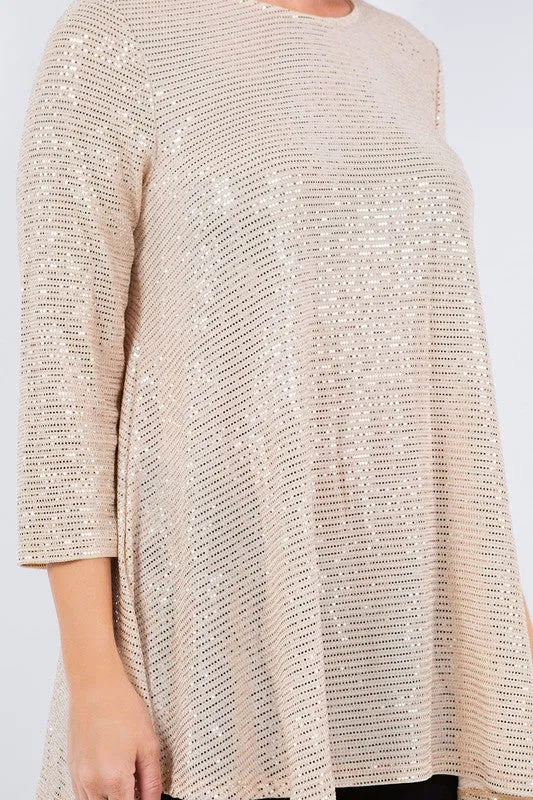 Shimmer Threaded Tunic- Copper, Black or Cream