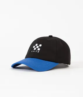 Skateboard Cafe Checkerboard Embroidered Cap - Black / Blue