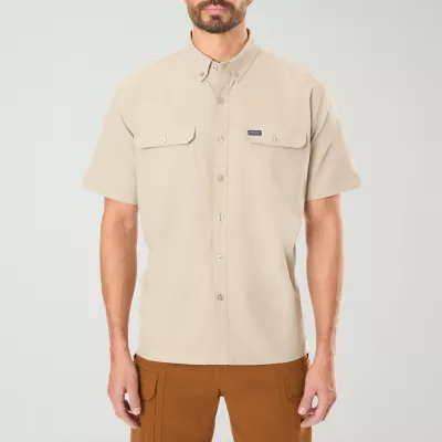 Smiths Workwear Quick Dry Performance Mens Regular Fit Short Sleeve Button-Down Shirt