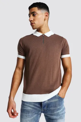 Spliced Quarter Zip Polo