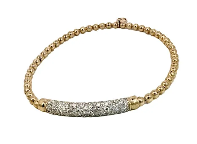 Stirata .95ct Diamond Bar Bracelet 3mm 18kt Gold