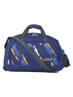 Teakwood Leather Navy Blue Printed Large Duffel Bag