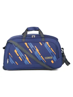 Teakwood Leather Navy Blue Printed Small Duffel Bag