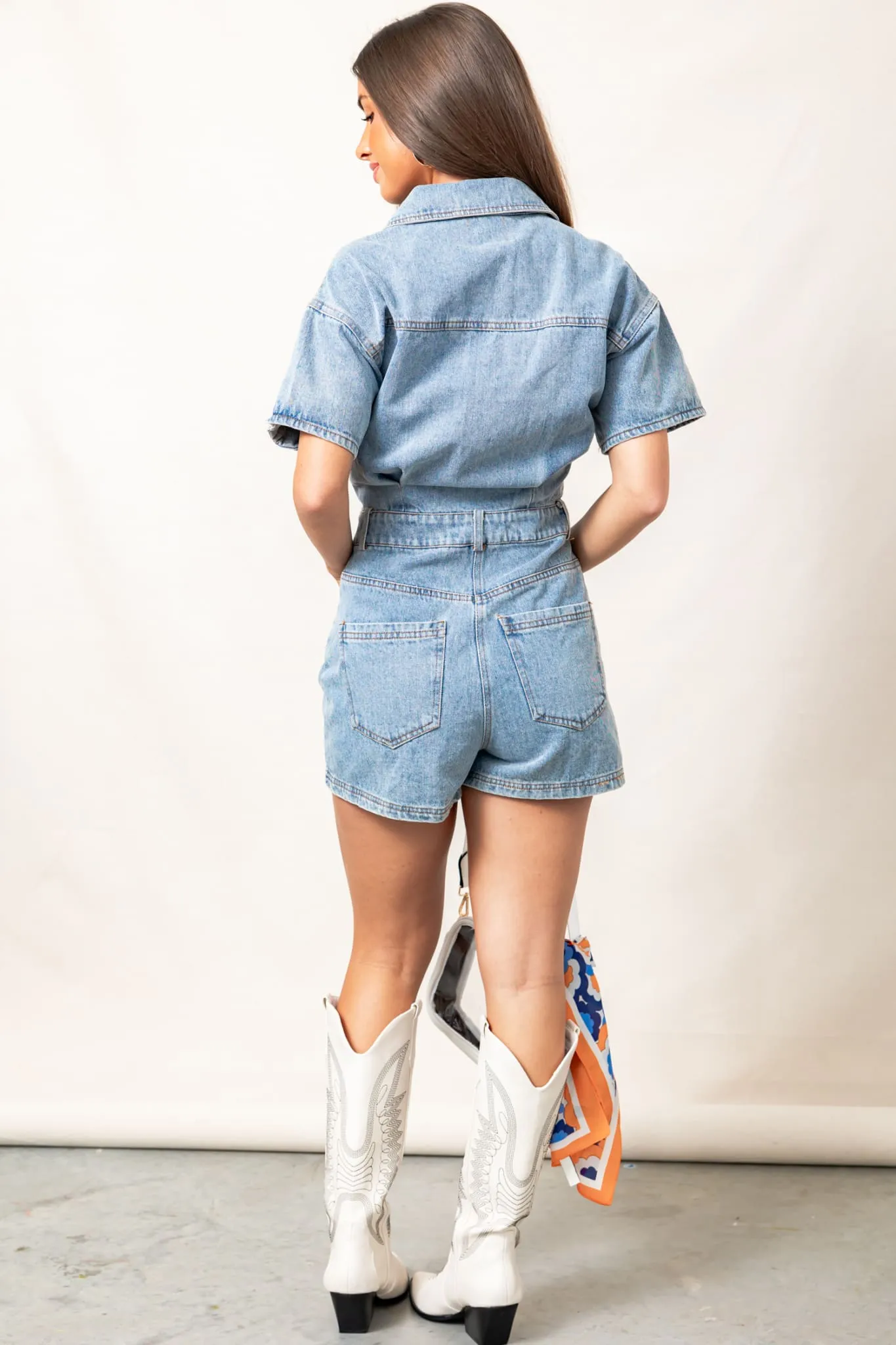 The Diligently Denim Romper