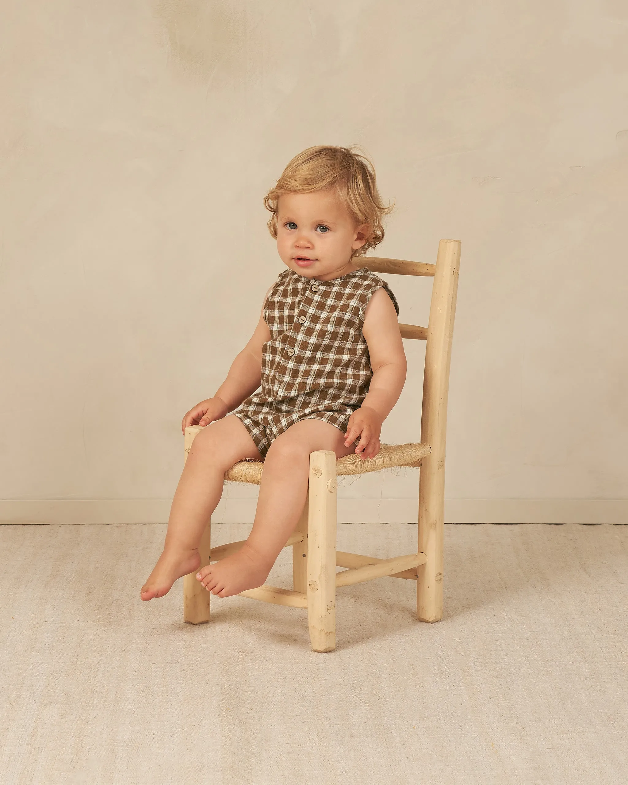 The Maverick Romper by Rylee + Cru - Saddle Plaid - BABY