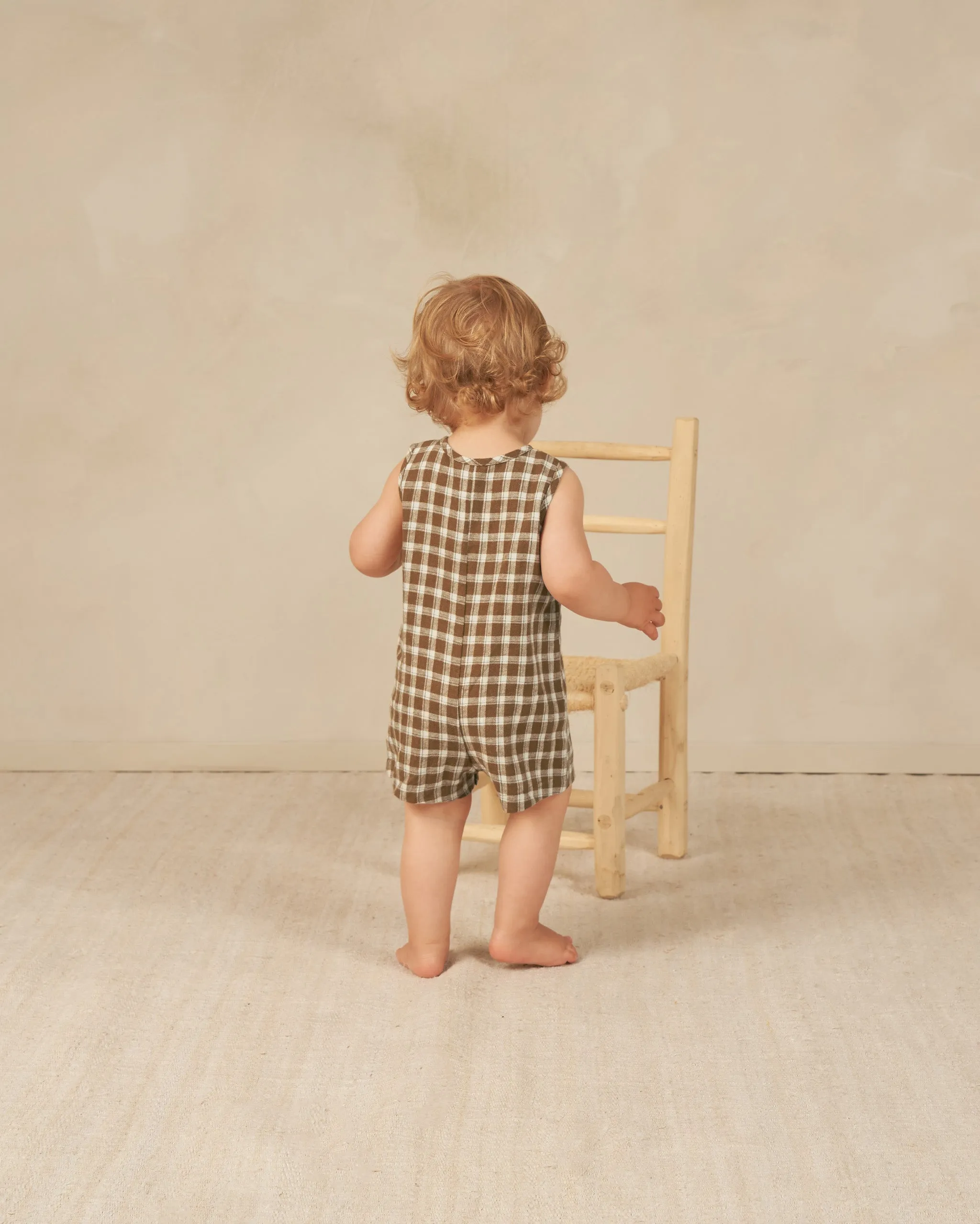 The Maverick Romper by Rylee + Cru - Saddle Plaid - BABY