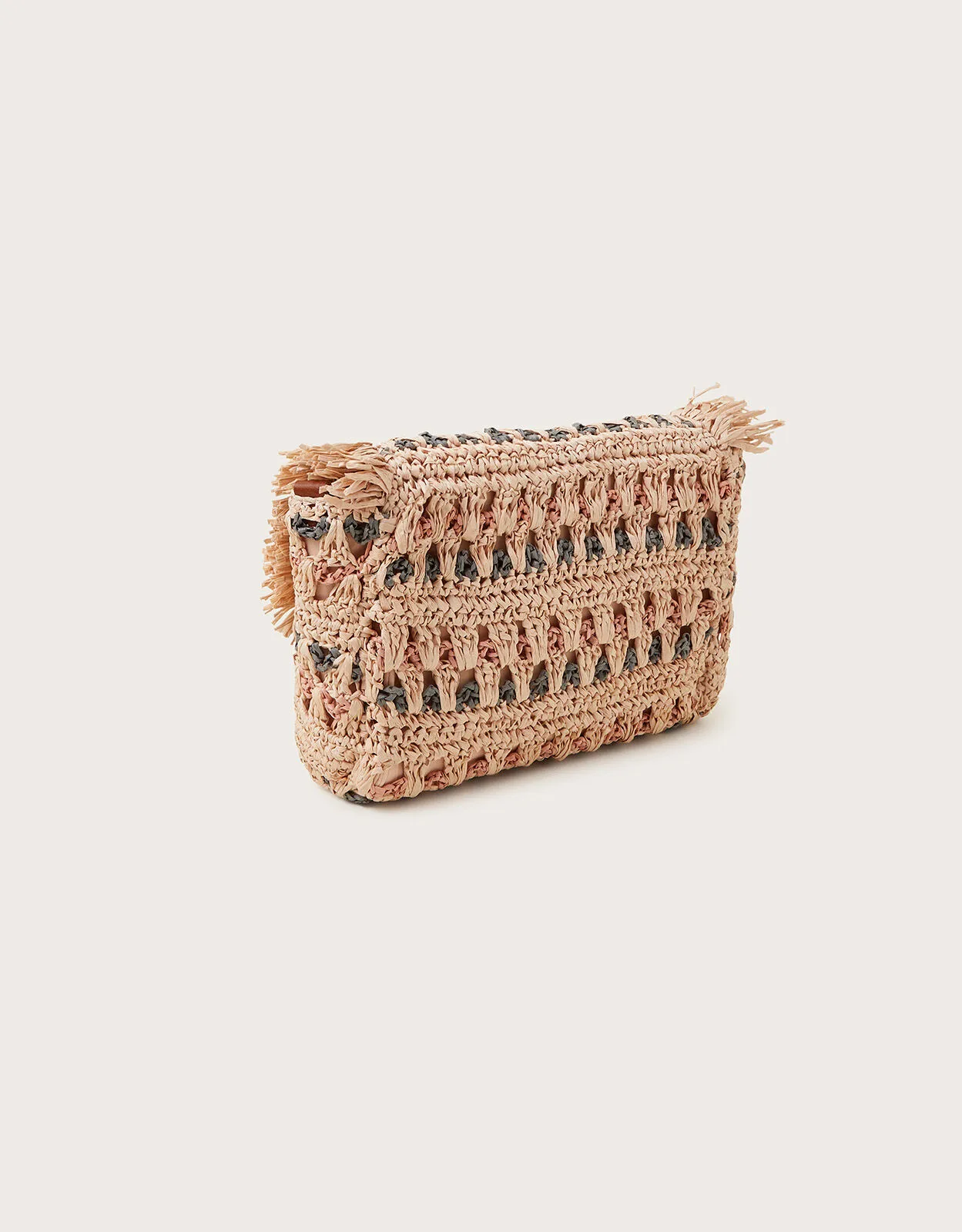 Tonal Raffia Cross-Body Bag