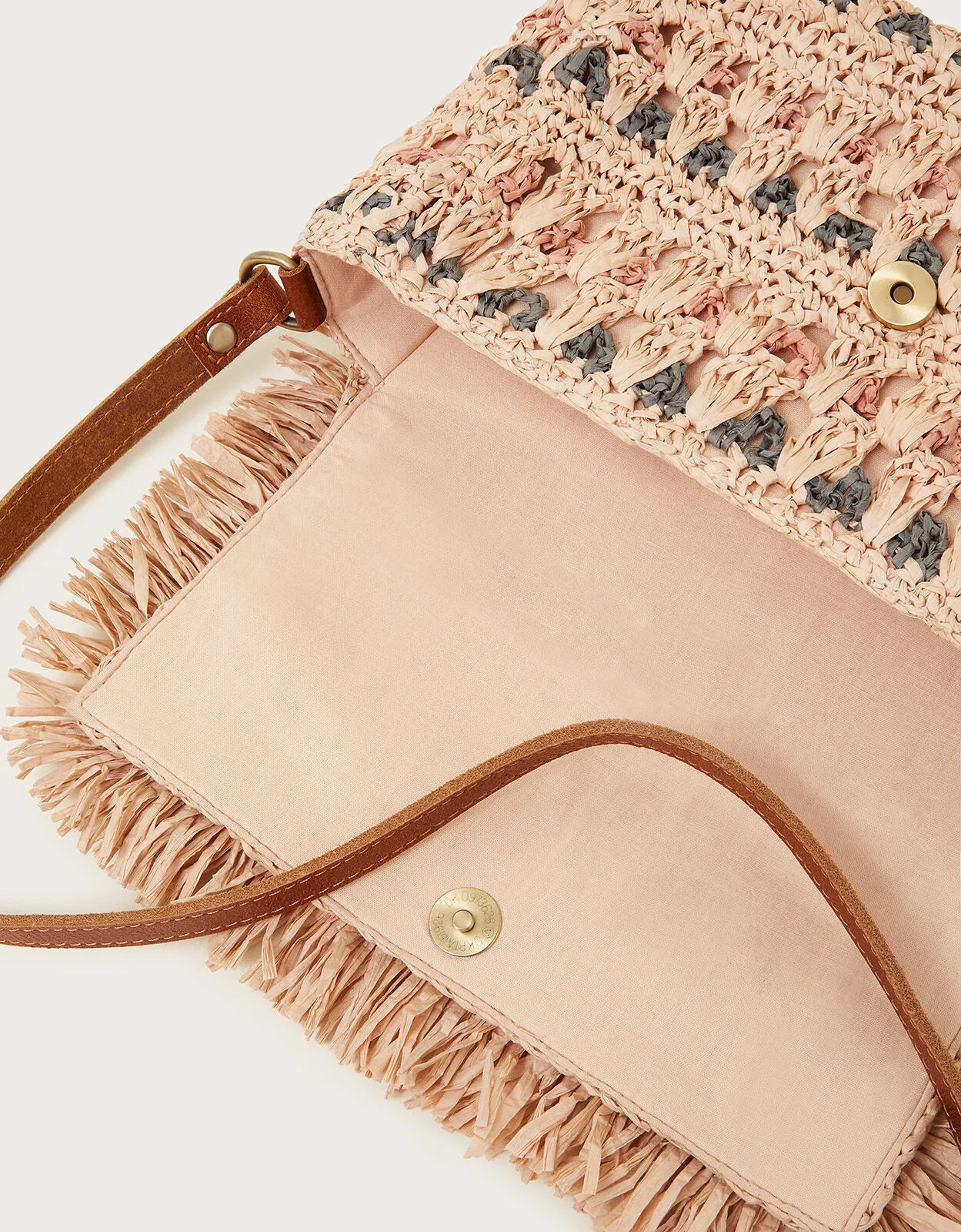 Tonal Raffia Cross-Body Bag