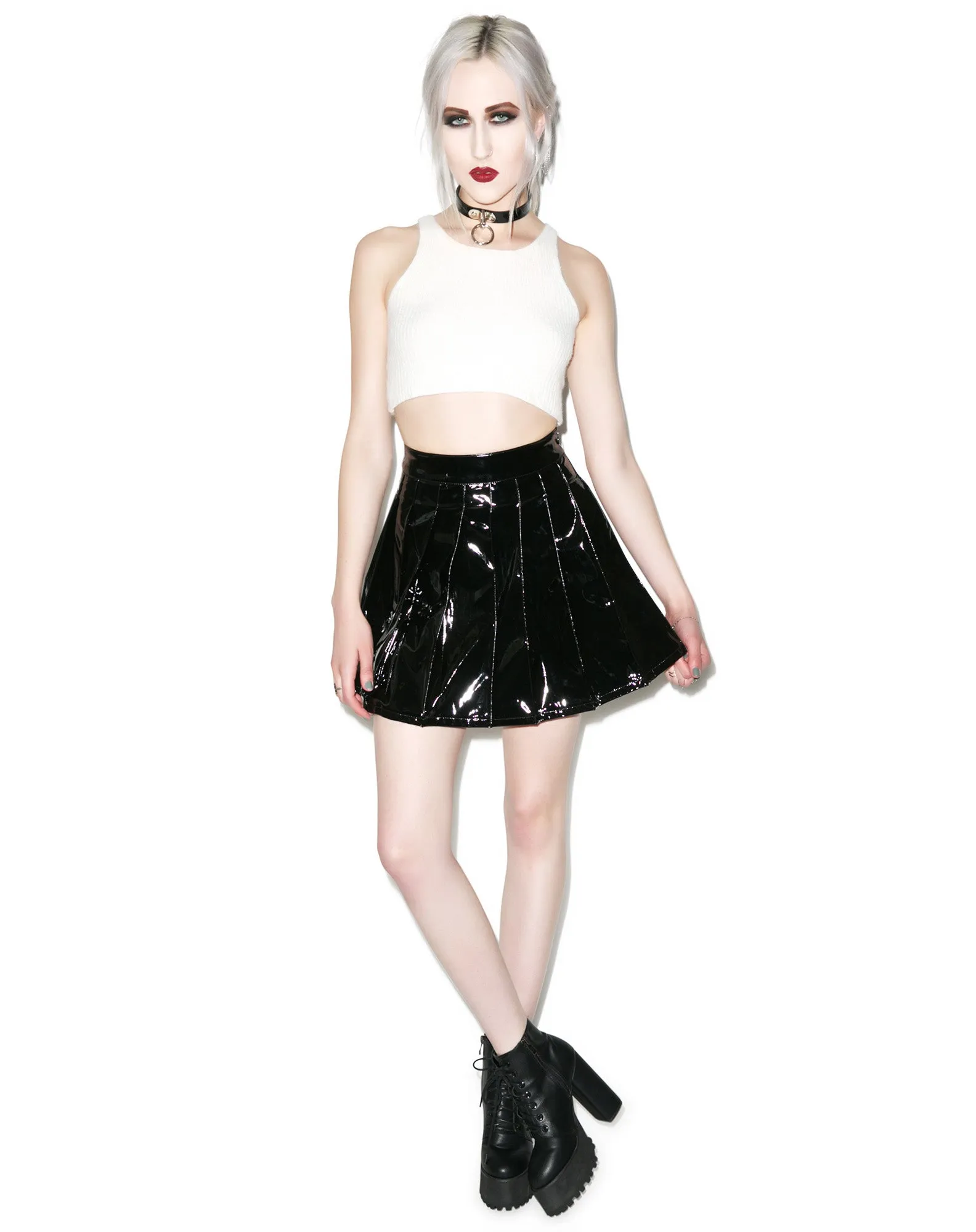 Vinyl Vixen Pleated Skirt-