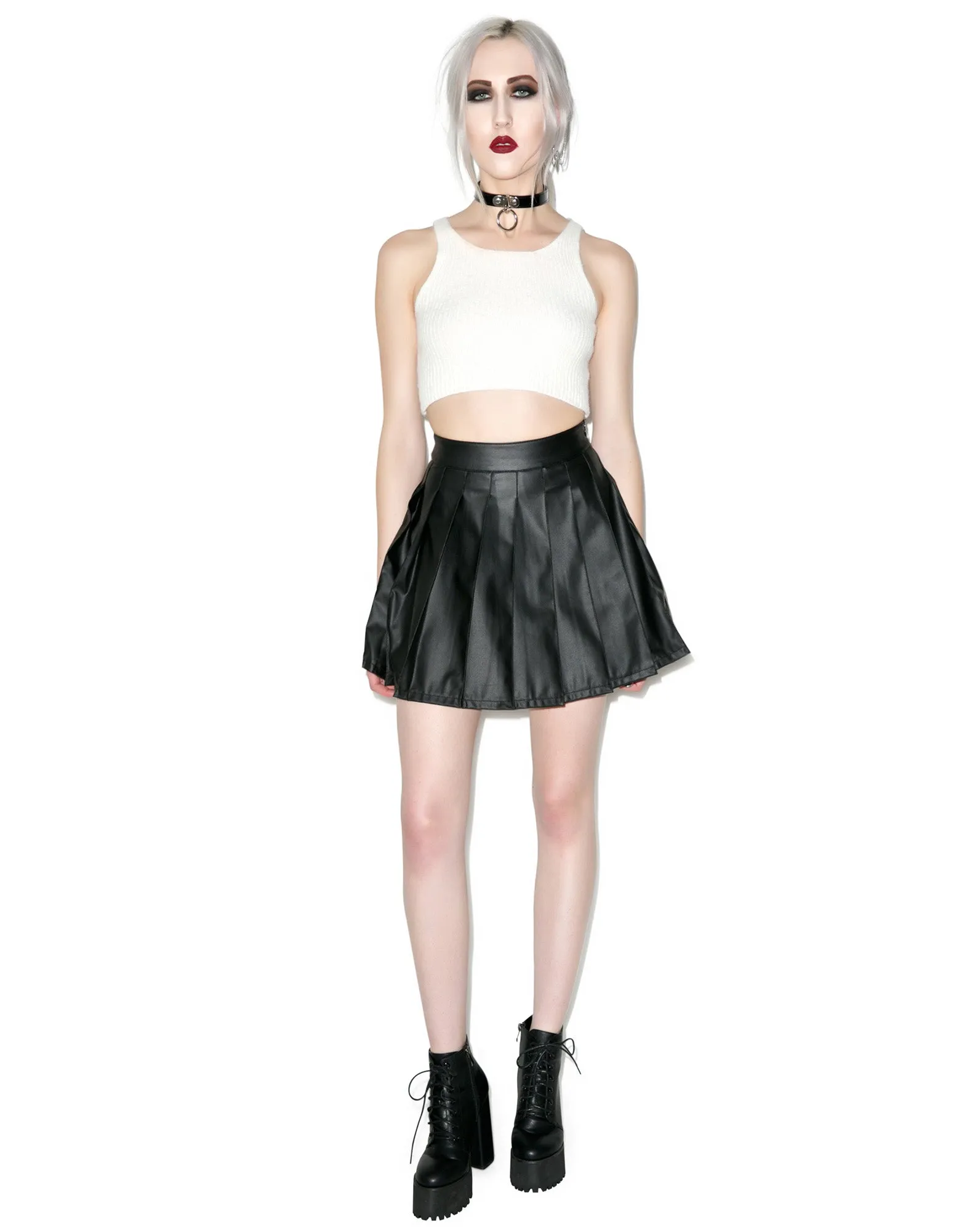 Vinyl Vixen Pleated Skirt-