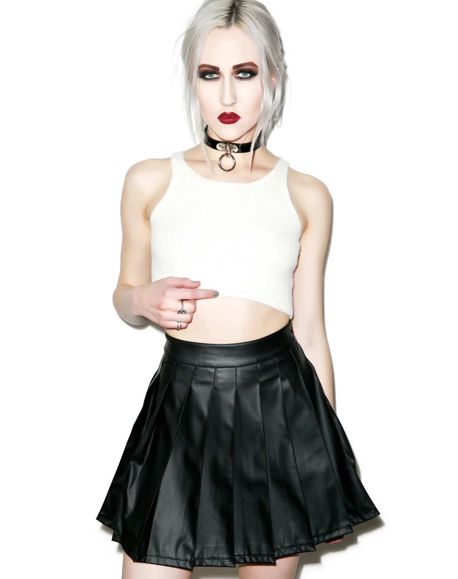 Vinyl Vixen Pleated Skirt-