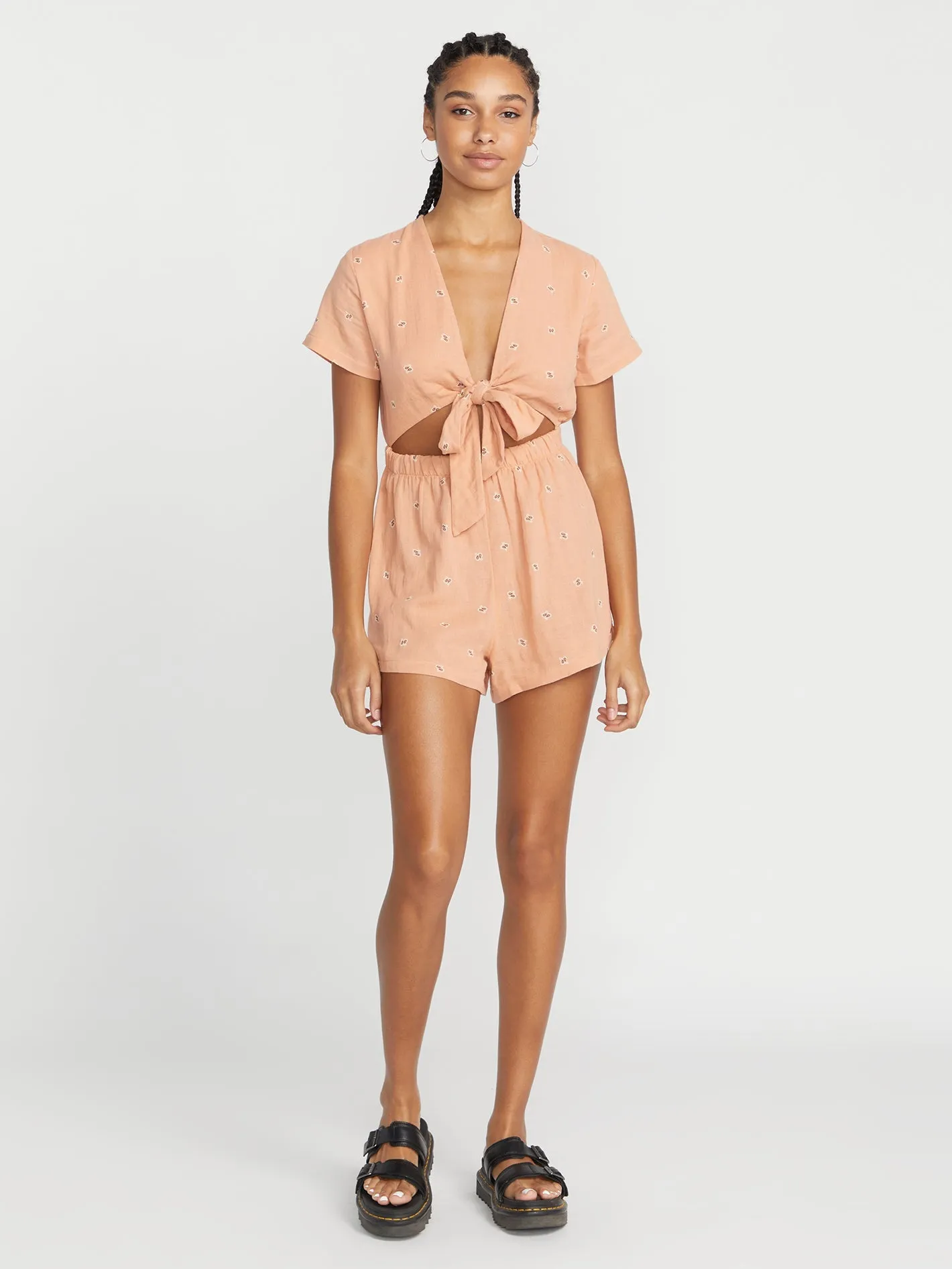 Volcom With The Band Women's Romper Clay