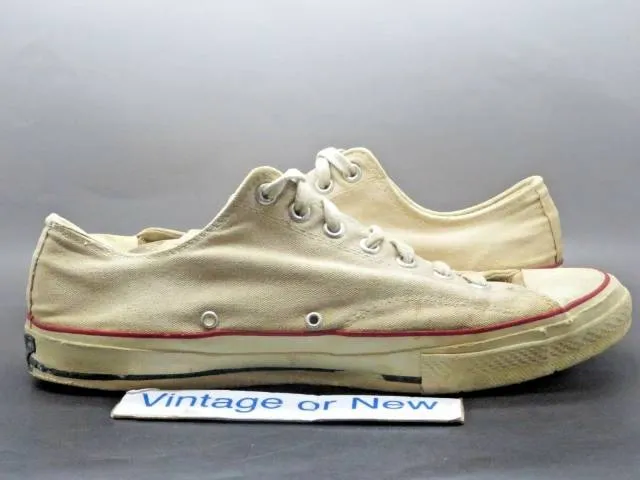 VTG Original 1960 60's Converse All Star Low OX White Ca...