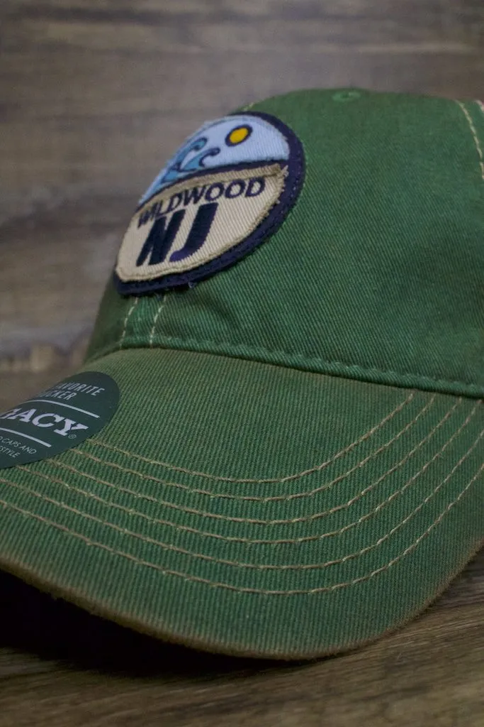 Wildwood hat | Wildwood NJ Kelly Green Split Circle Applique Trucker Hat