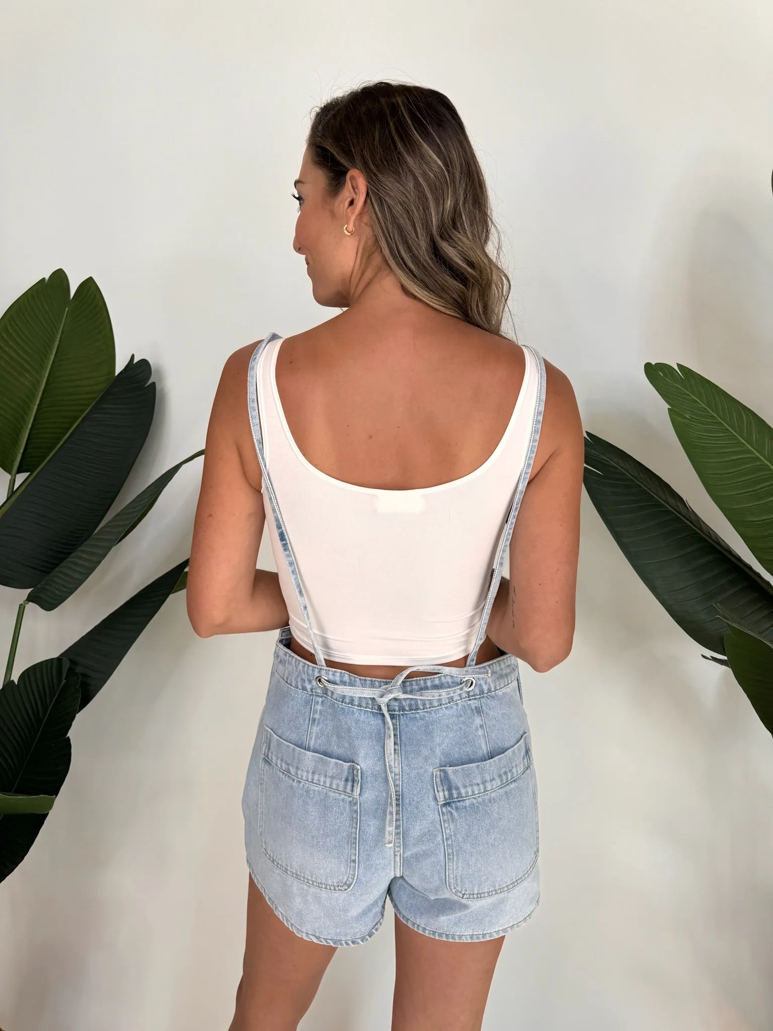 Wishlist Open Back Denim Romper