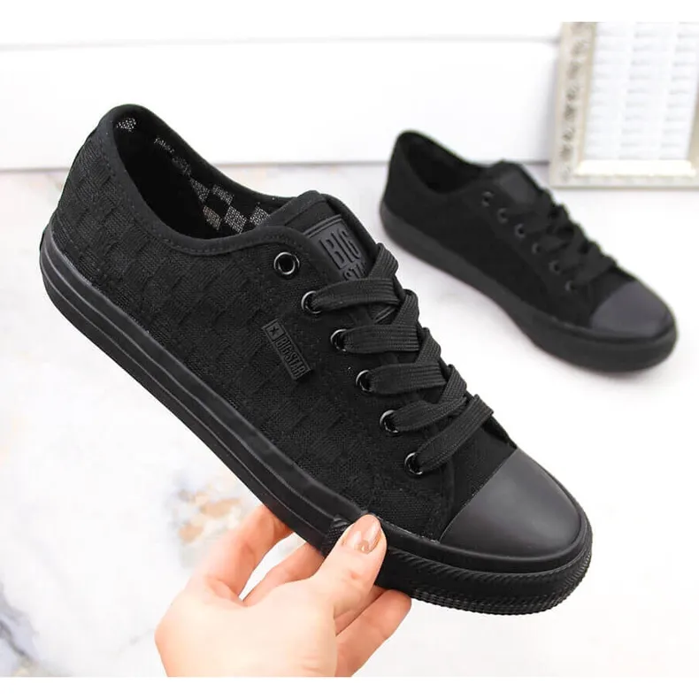 Women's black openwork sneakers Big Star LL274072