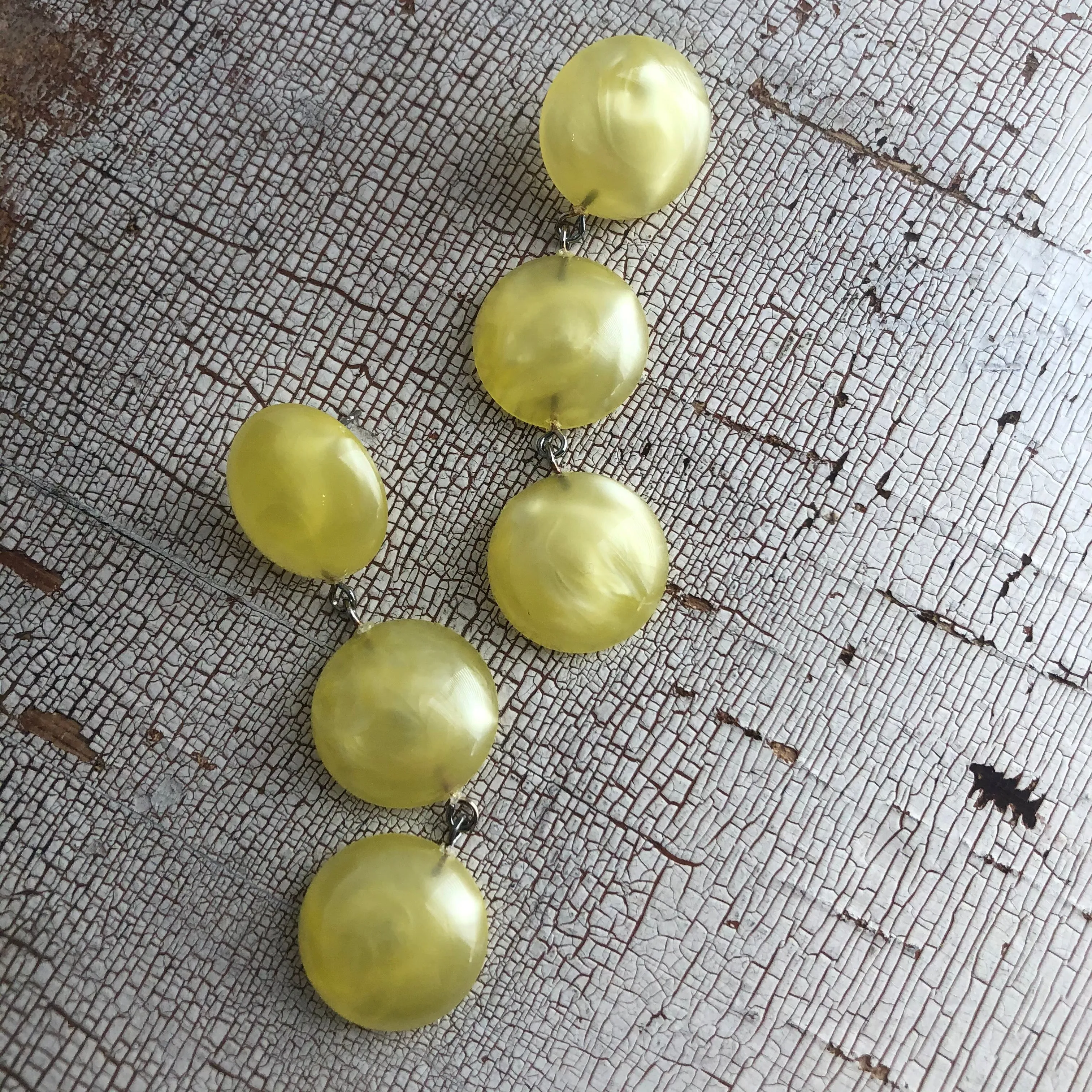 Yellow Aura Glow Tri Dot Drop Earrings