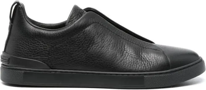 Zegna Triple Stich leather sneakers Black